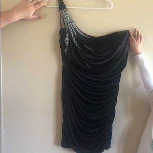 One shoulder little black dress